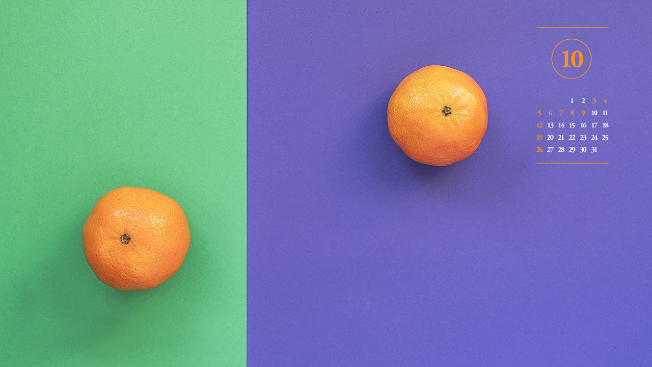 08 감귤 보라색 배경 A - 2025년10월 노트북배경화면