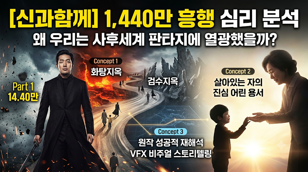 영화 신과함께 심층 분석(한국적 사후세계관, 가족애와 신파의 심리학, 비주얼 스토리텔링)
