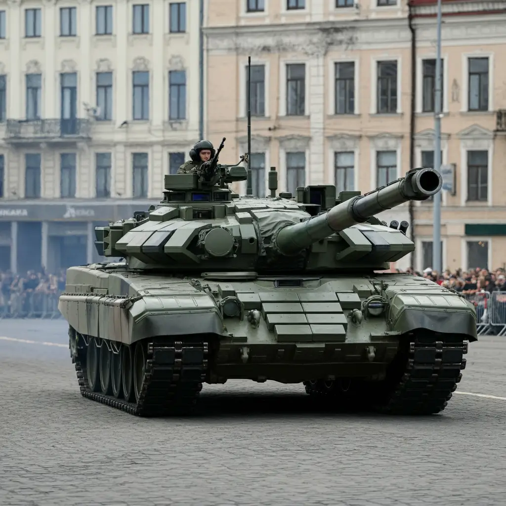 도심에 진입하는 탱크