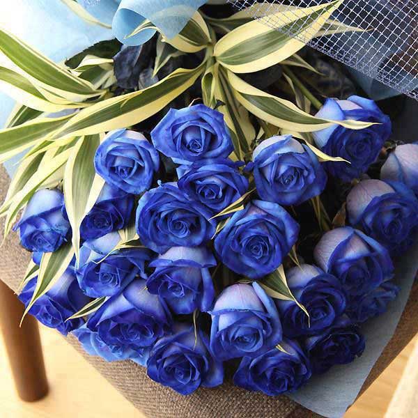 파란장미 꽃다발1