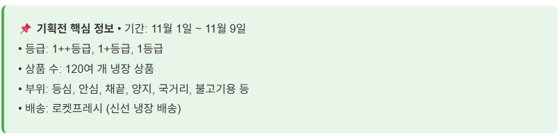 쿠팡 한우데이 기획전, 1++등급 저온숙성 한우 특가!