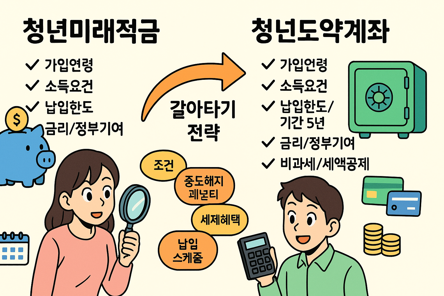 청년미래적금 조건 vs 청년도약계좌 차이점 완벽 분석 및 갈아타기 전략