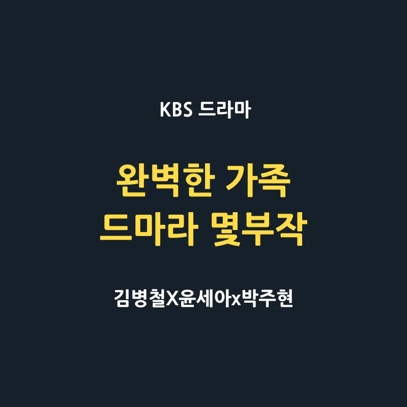 완벽한 가족 드라마 몇부작 인물관계도 줄거리 총정리