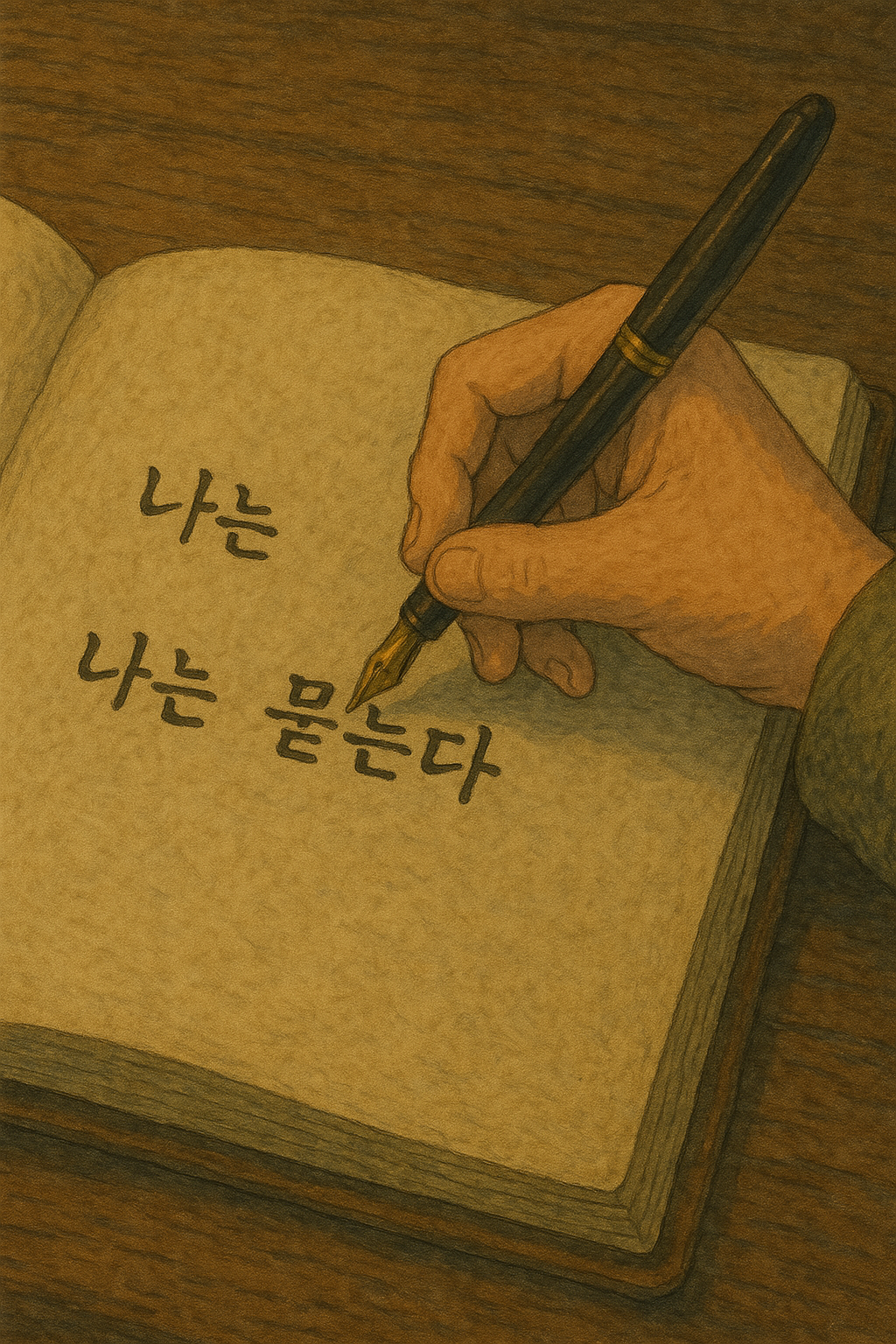 “한 인간이 노트에 남기는 마지막 문장 — ‘나는 묻는다’”