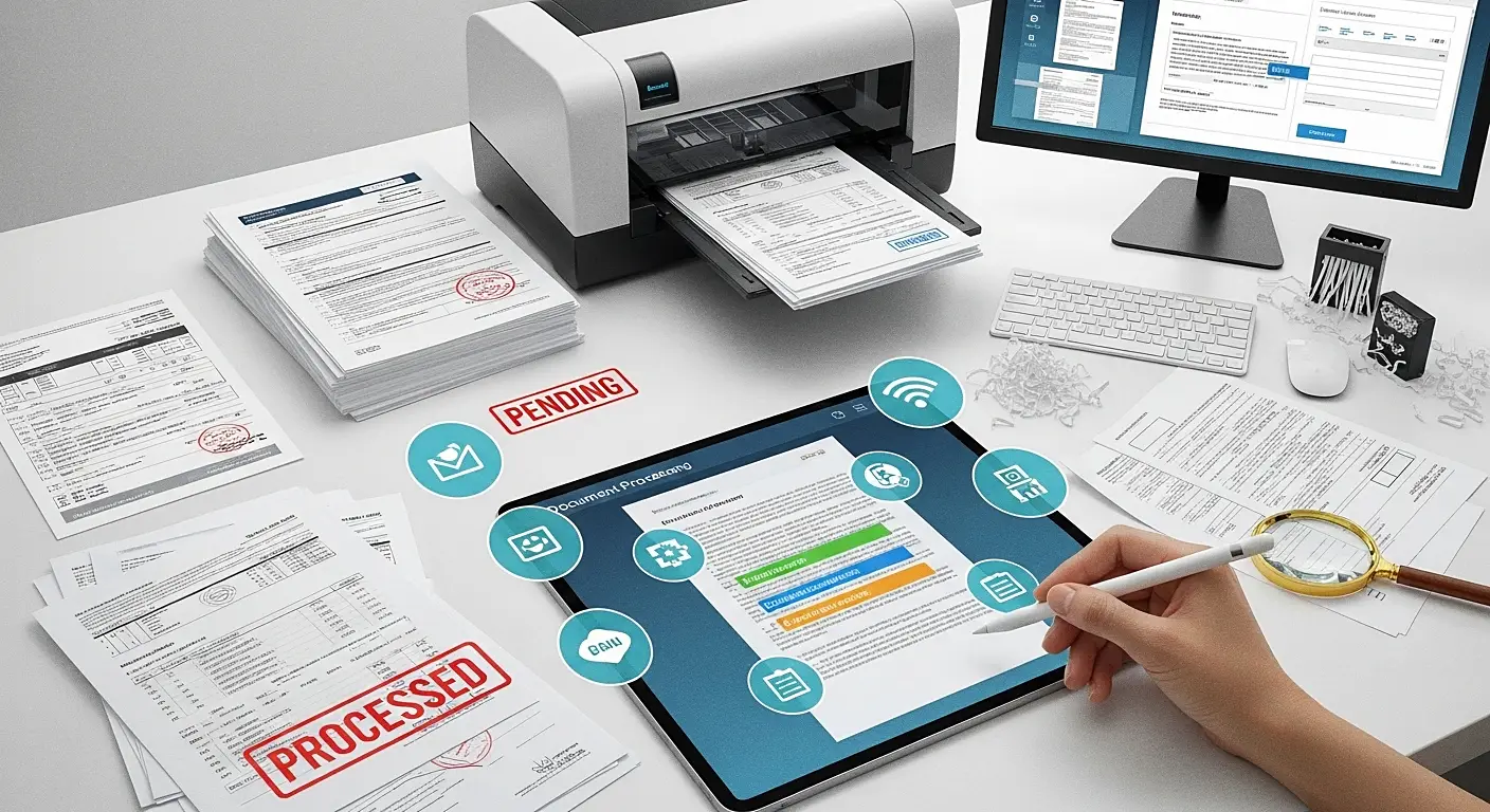 서류처리하는 이미지