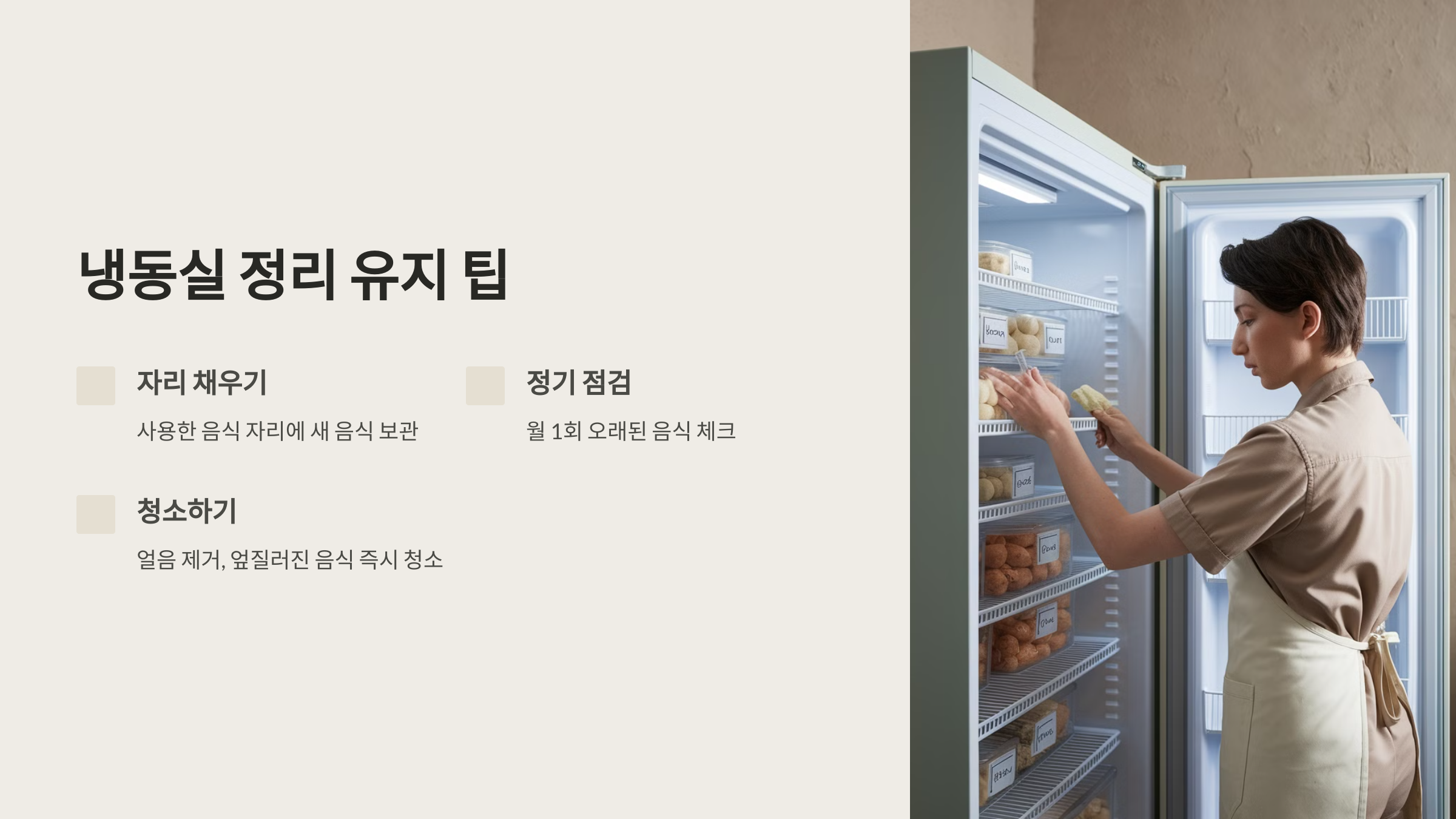 냉동실 정리 유지 팁