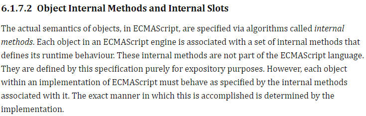 Internal Methods and Internal Slots 설명 일부