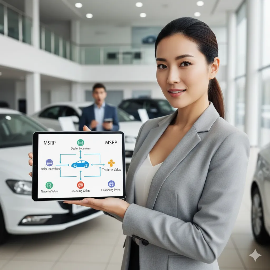 Car price comparison guide showing dealer discounts and negotiation strategies for smart buying