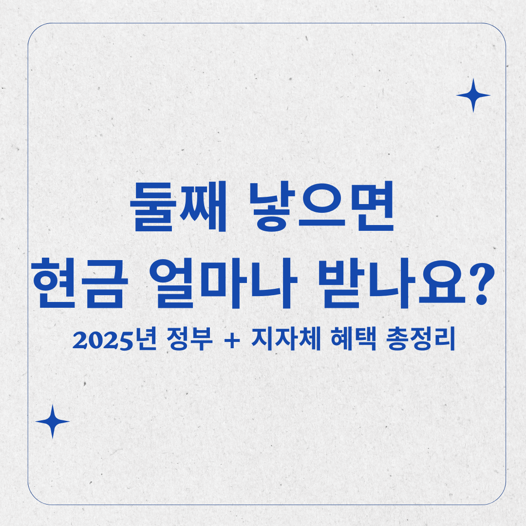2025년 둘째 자녀 지원금 혜택 분석, 놓치면 손해! 부모를 위한 정책 총정리