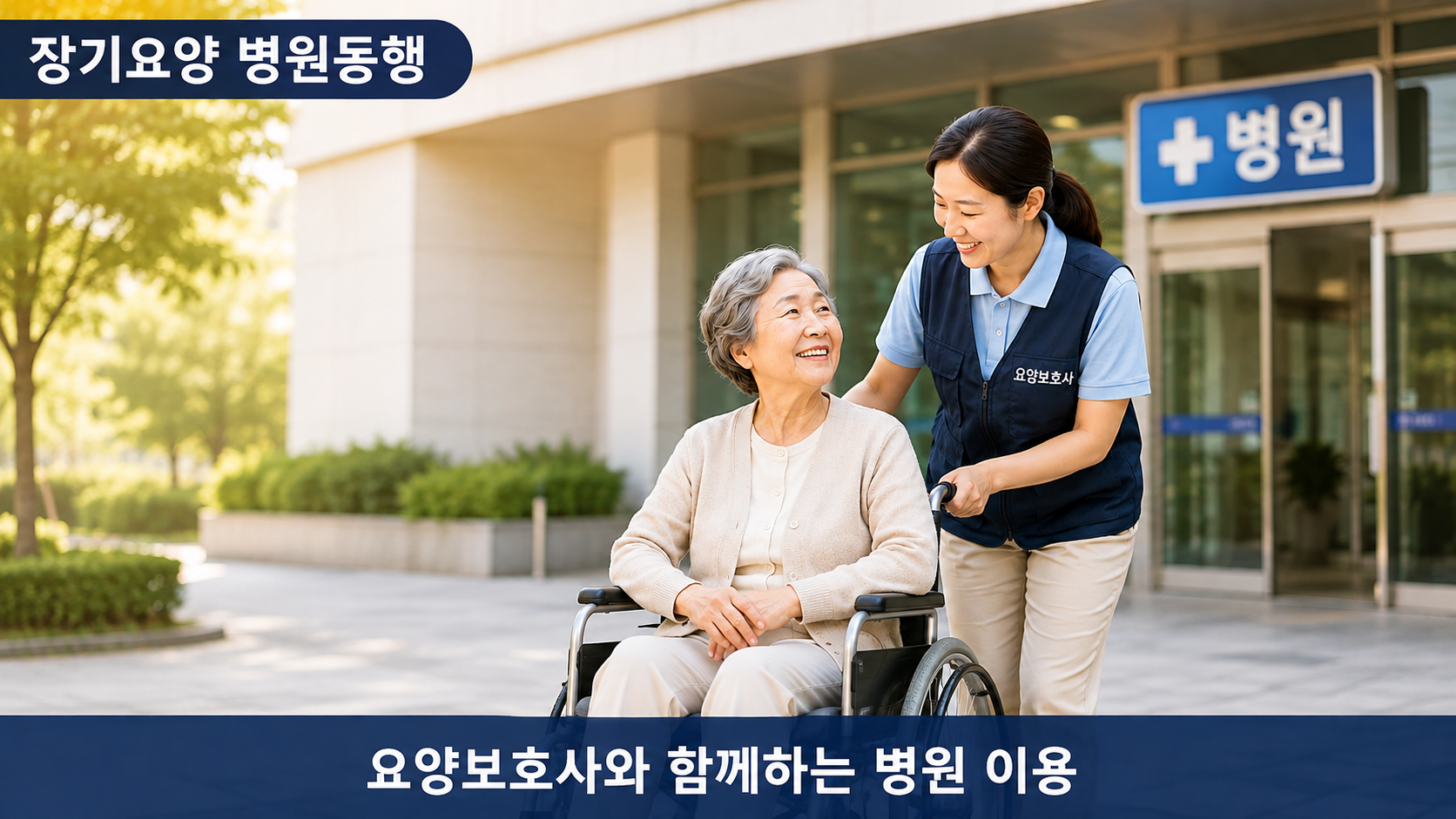 장기요양 병원동행, 요양보호사, 어르신 병원동행, 장기요양서비스, 병원 이용 지원