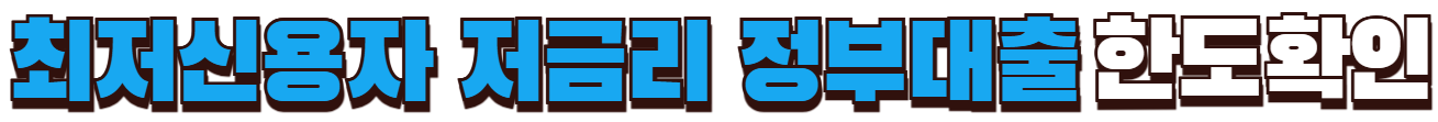 최저신용자 저금리 정부대출 한도확인