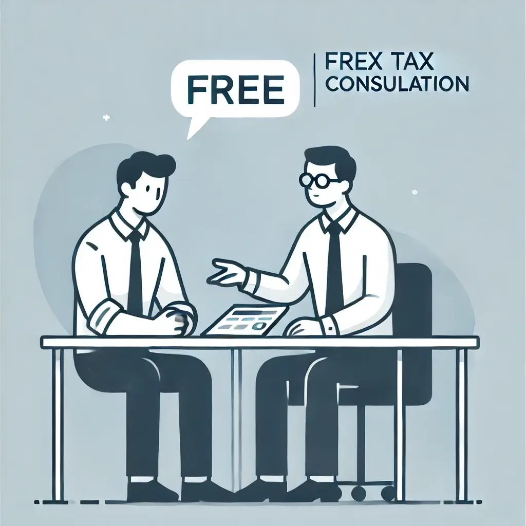 무료 세무 자문을 받고 있는 남자의 일러스트.