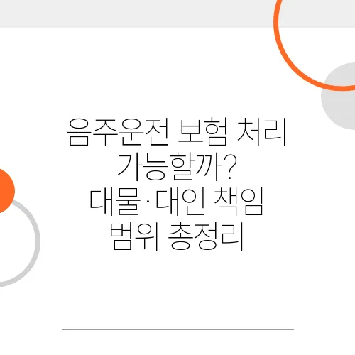 음주운전 보험 처리 가능할까? 대물·대인 책임 범위 총정리