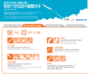 국내선 기내 반입 금지 물품 확인