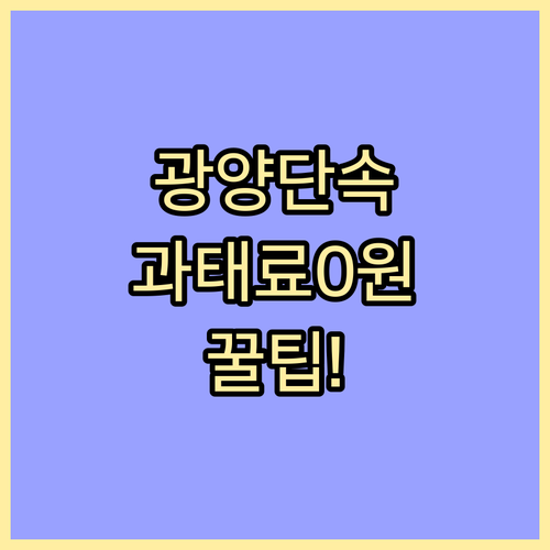 광양시 주정차 단속 알림 신청 방법과..