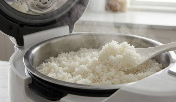 밥솥으로 지은 밥 이미지 입니다.