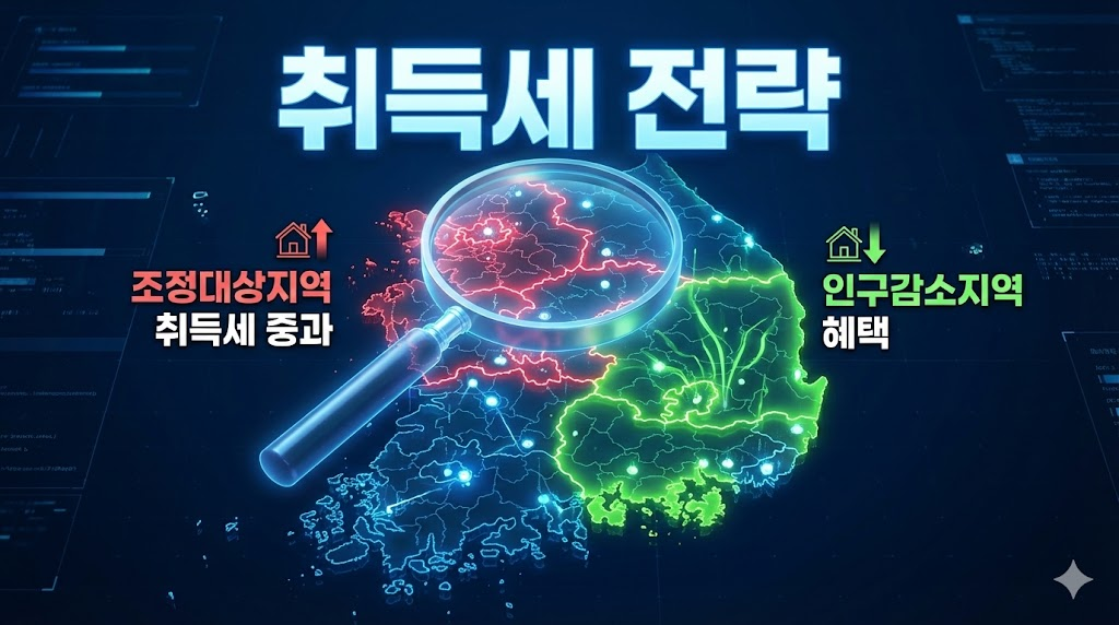 취득세 전략: 조정지역 중과 vs 인구감소지역 혜택 지도