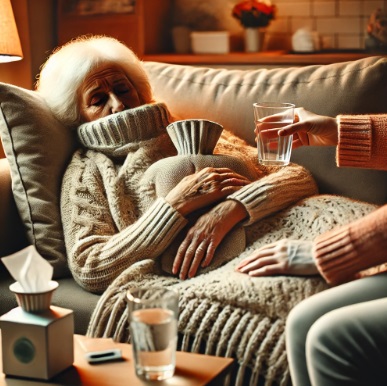 노년층 독감 감기 관련 사진