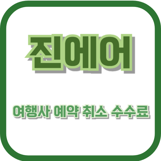 진에어 여행사 예약 취소 수수료 - 세부 규정과 비용 안내