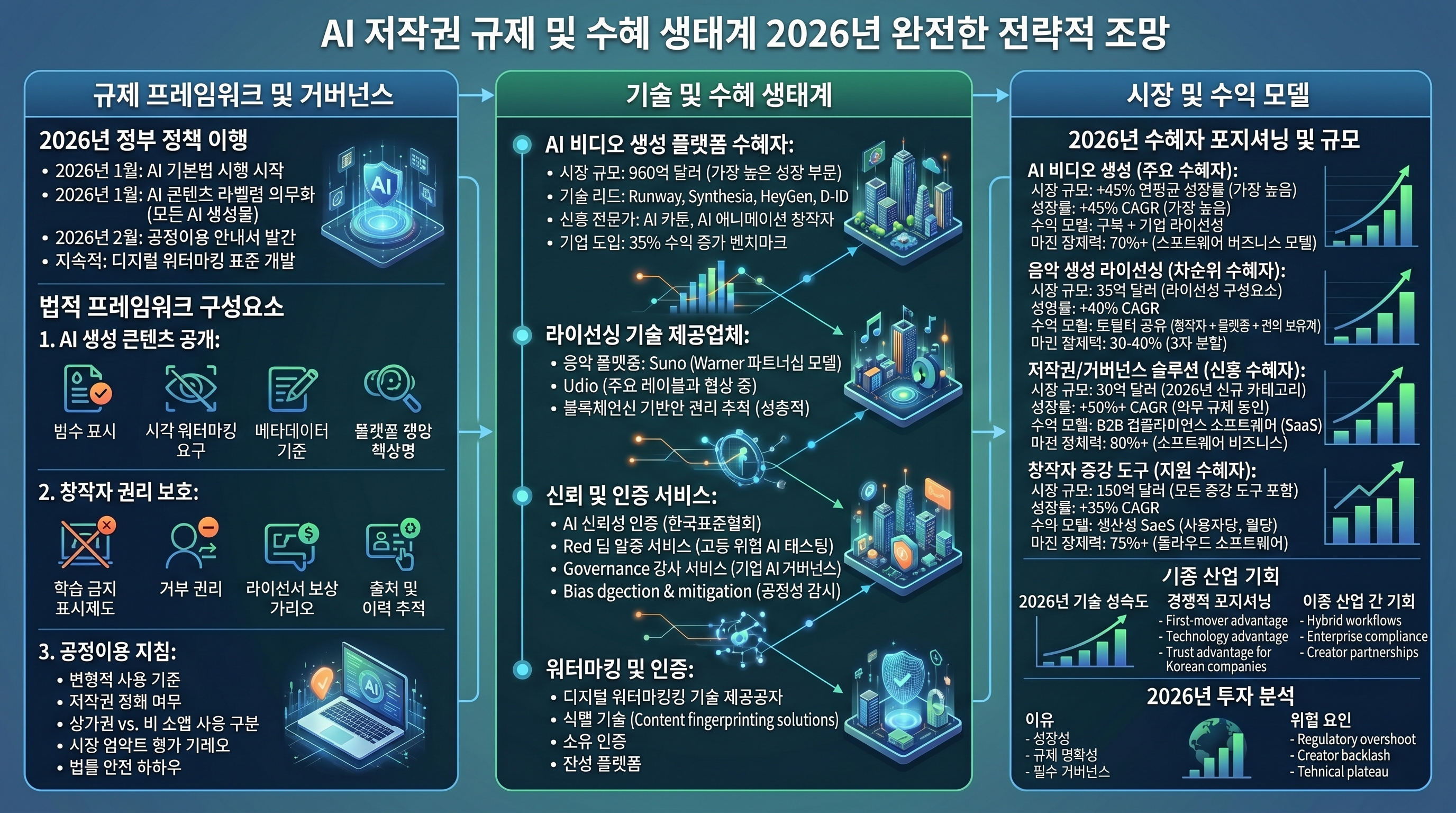 2026년 AI 저작권 규제 체계, 라이선싱 시장, 법적 프레임워크, 정책 변화