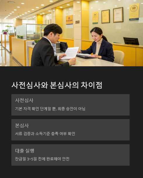 사전 심사와 본 심사의 차이점