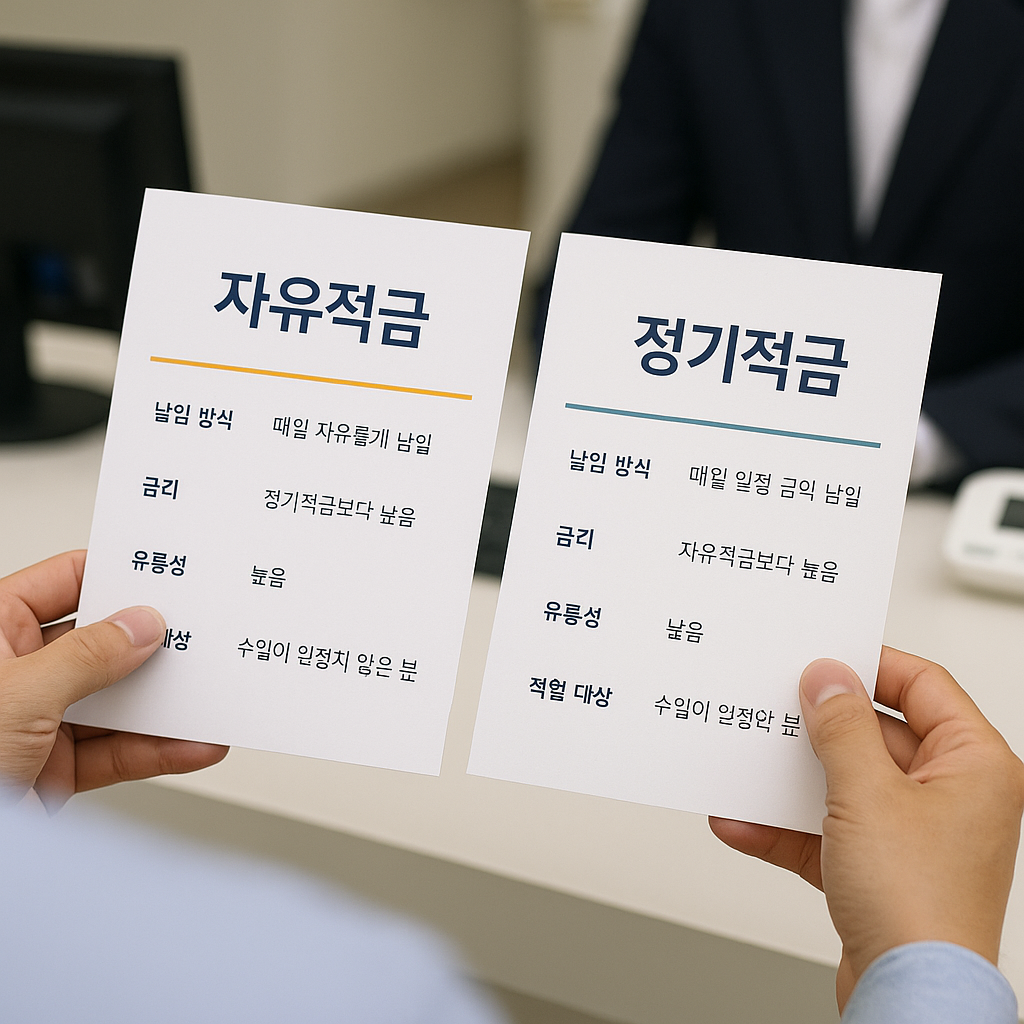 자유적금과 정기적금의 차이와 선택 기준