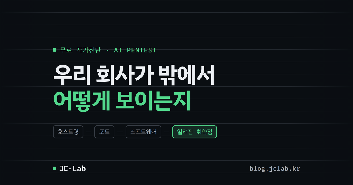 AI 모의해킹 자가진단 &mdash; 우리 회사가 밖에서 어떻게 보이는지