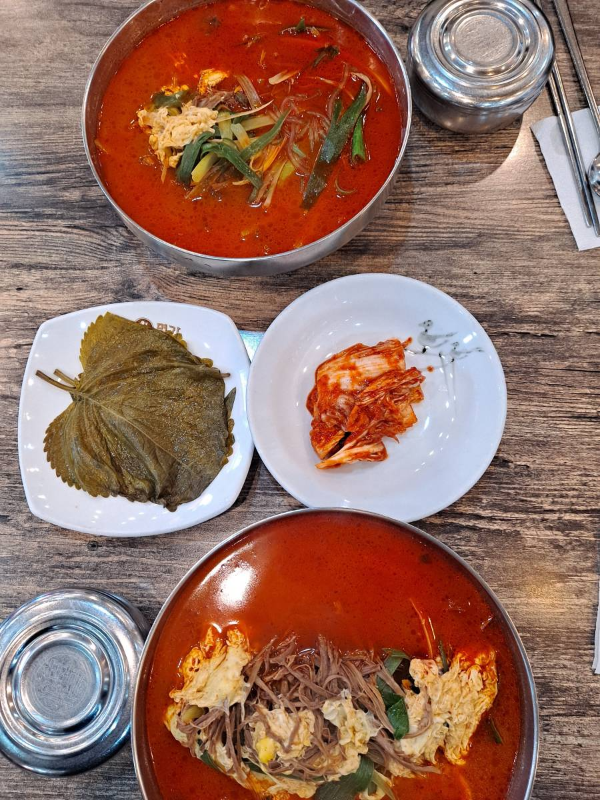 약암육개장 메뉴 항공샷
