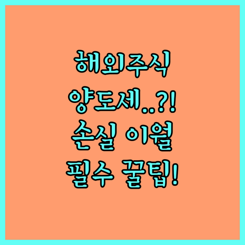 손실 이월 공제 받으려면 해외주식 양..