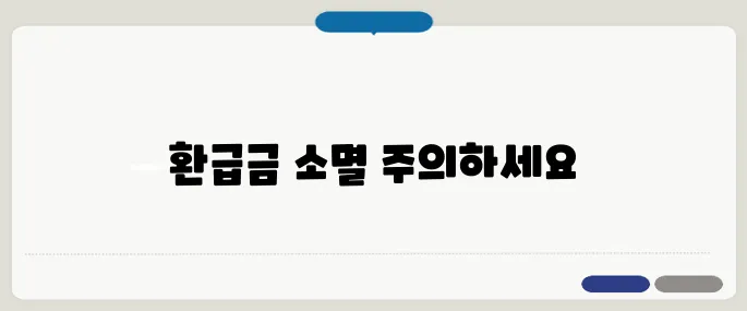 환급금 조회 안 받으면 자동소멸됩니다
