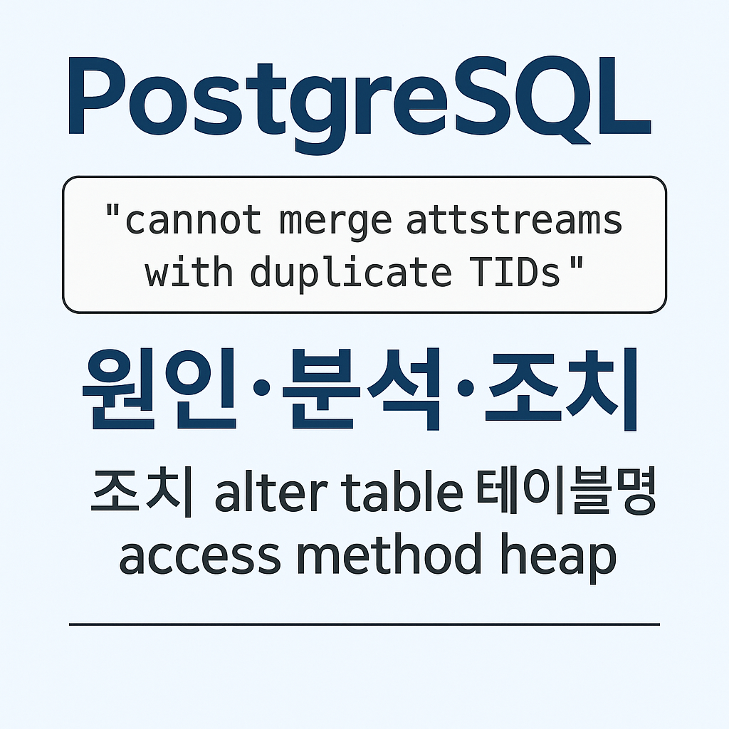PostgreSQL cannot merge attstreqms with duplicate TIDs