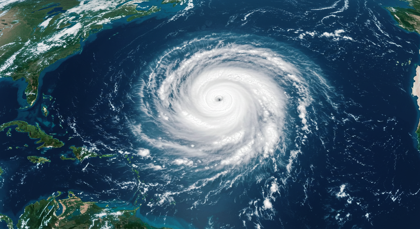 위성 기상사진에 나타난 북서태평양의 태풍 중심과 구름 회전 패턴