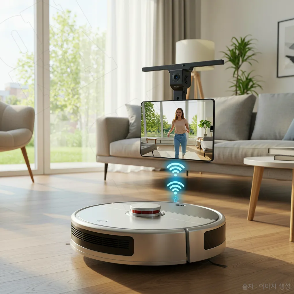 이미지 생성 거실 로봇청소기 카메라 촬영 개인정보보호 사생활침해