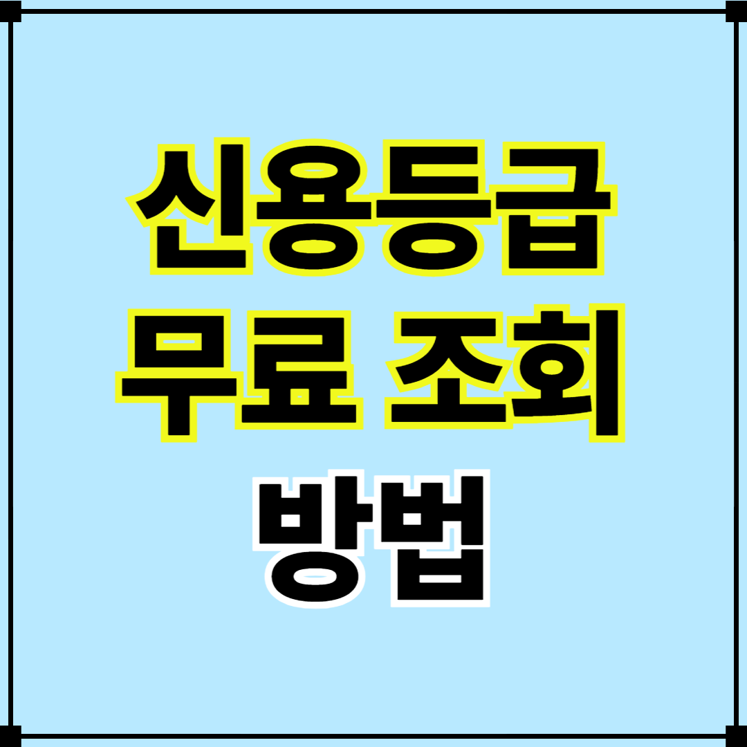 신용등급 무료 조회 방법|KCB·나이스 등급하락 없이 안전하게 확인하는 법