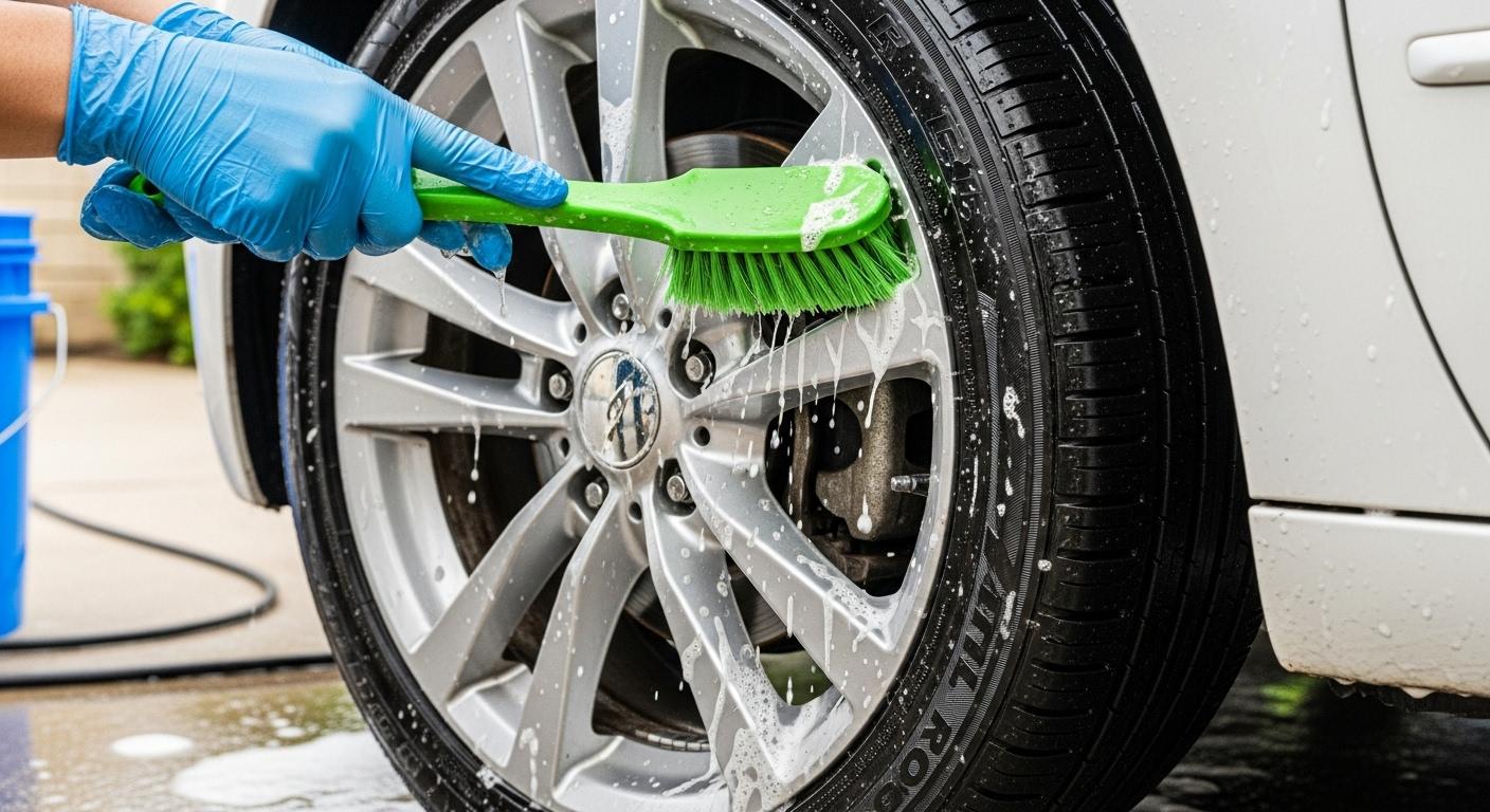 자동차 타이어 청소