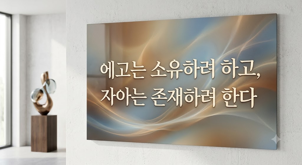 에고는 소유하려하고, 자아는 존재하려 한다 이미지