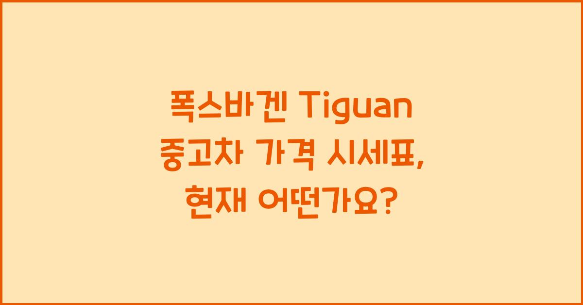 폭스바겐 Tiguan 중고차 가격 시세표