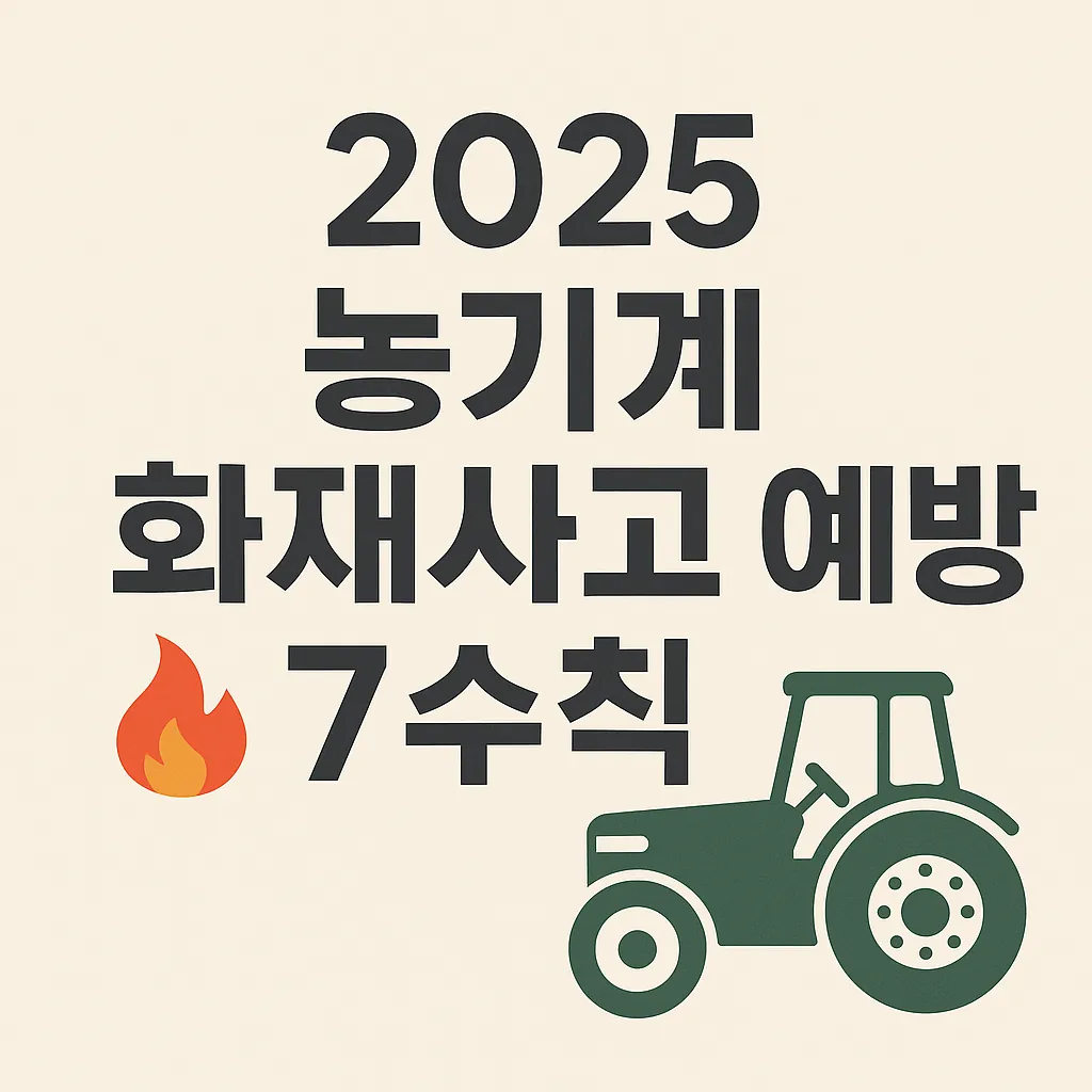 농업경제학 : 2025년 꼭 알아야 할 농기계 화재사고 예방 수칙 7가지