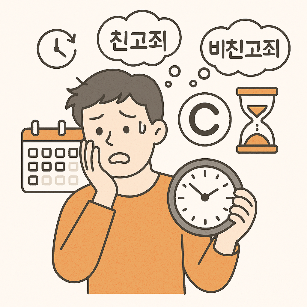 저작권법 친고죄,비친고죄,공소시표에대해 생각하는 남서의모습 이미지