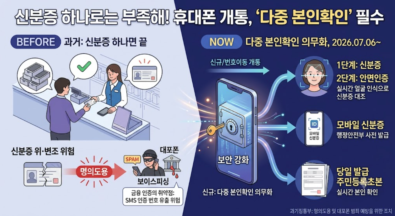 휴대폰 개통 안면인증 (명의도용, 다중인증, 대포폰)