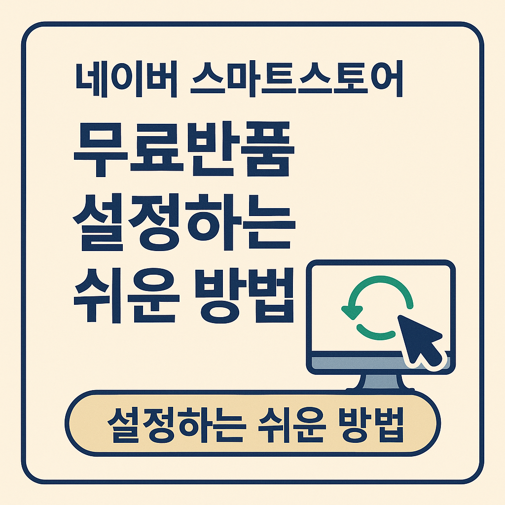 네이버 스마트스토어 무료반품 설정하는 쉬운 방법