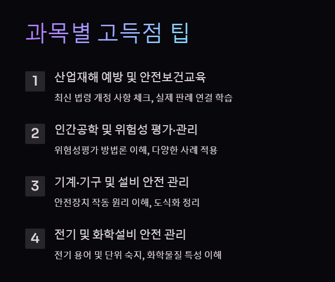 과목별 고득점 전략