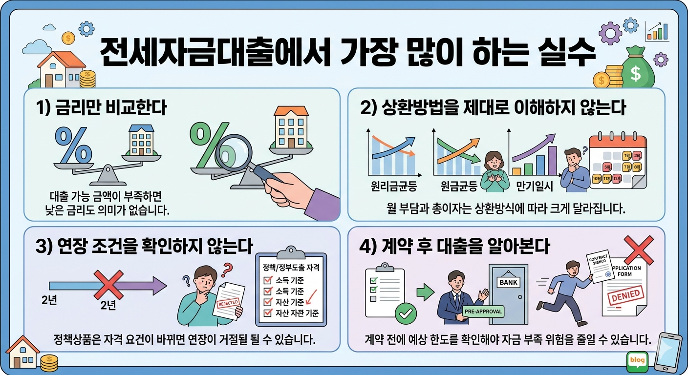 전세자금대출에서 가장 많이 하는 실수