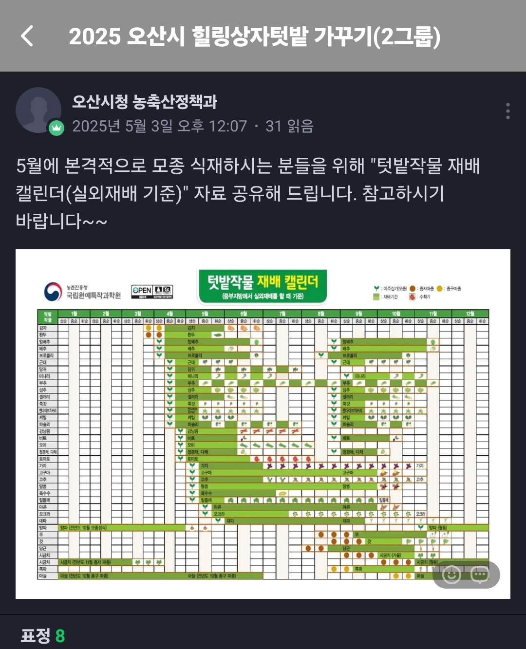2025년 오산시 도시농업 힐링그린텃밭