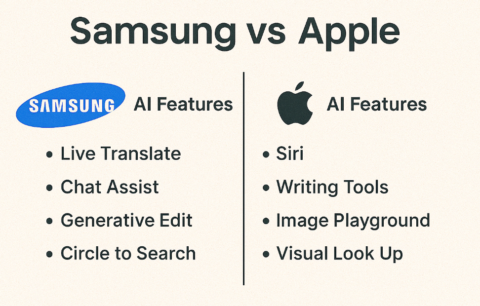 삼성 vs 애플 AI 기능 전격 비교
