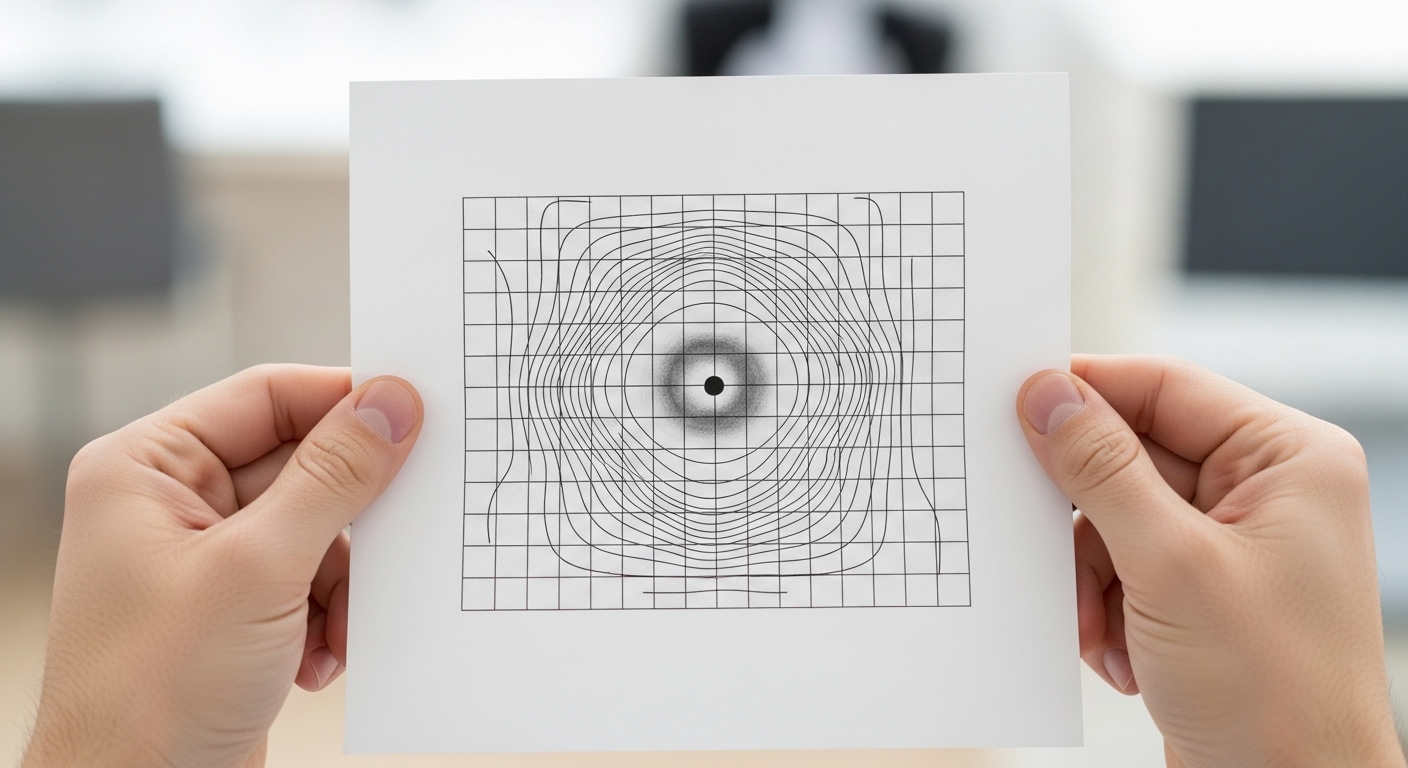 직선이 휘어져 보이는 '황반변성 시야'