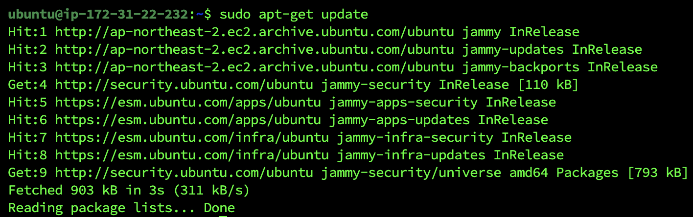 sudo apt-get update