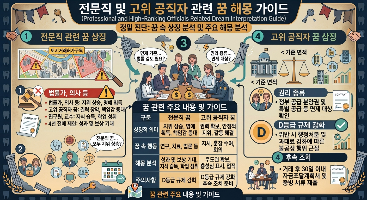 전문직 및 고위 공직자 관련 직업 꿈