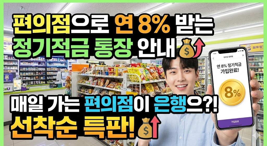 편의점으로 연 8% 받는 정기적금 통장 안내