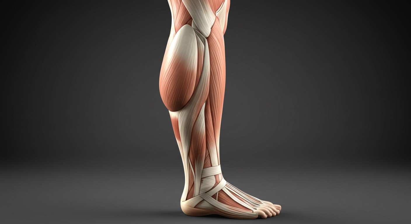사람의 종아리 근육을 시각화한 모습